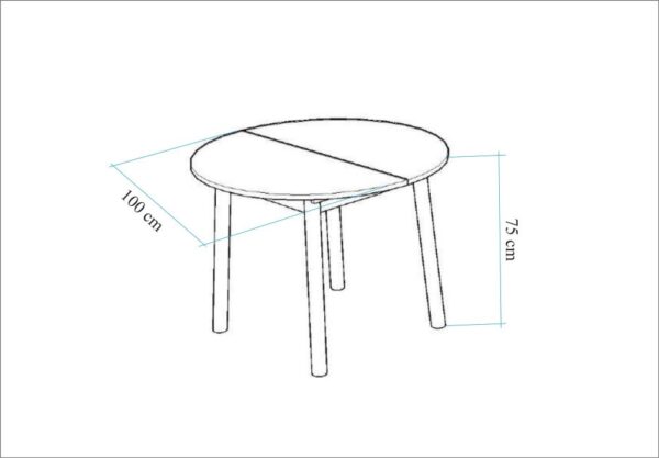 Extendable Dining Table Oliver - Oak, Black – Obrázok 4