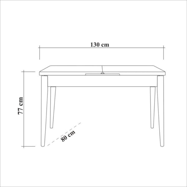 Extendable Dining Table Vina - White – Obrázok 3