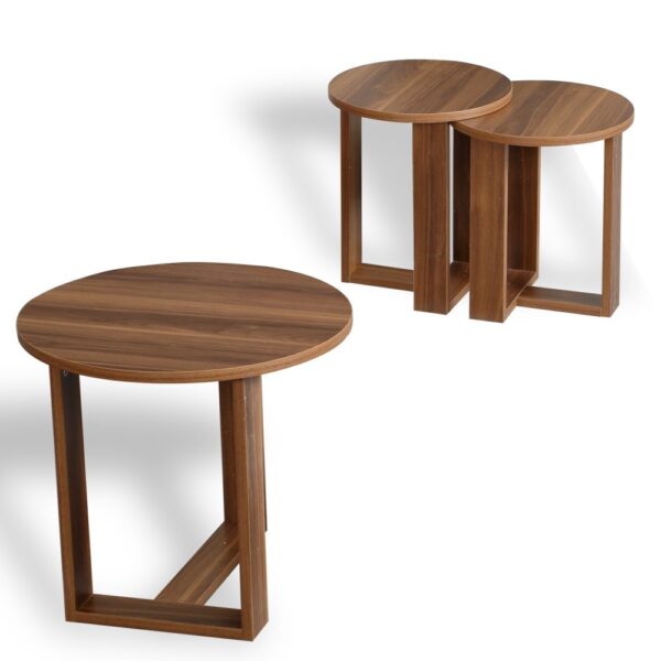 Sada odkladacích stolíkov (3 kusy) Mira - Walnut – Obrázok 3