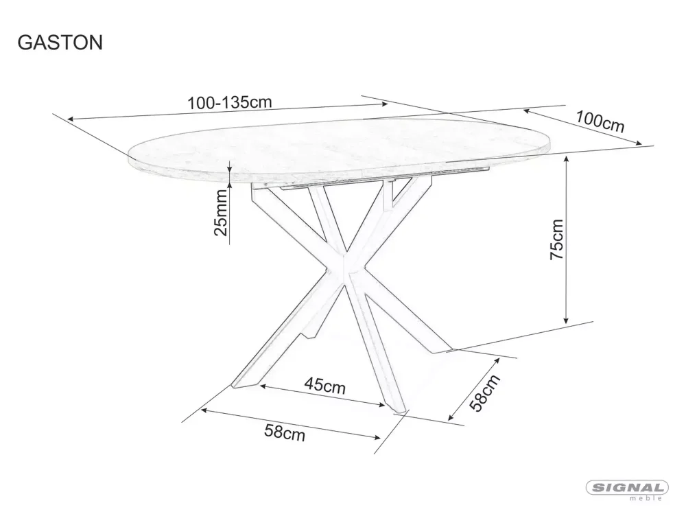 Stôl Gaston Ceramic 100 – Obrázok 2