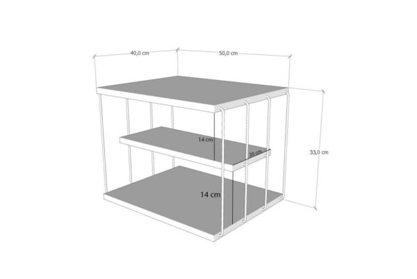 Príručný stolík / Odkladací stolík Lifon - Black, Travertine – Obrázok 3