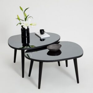 Sada odkladacích stolíkov (2 kusy) Gusto Set- Black