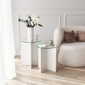 Sada odkladacích stolíkov (2 kusy) Lily - White