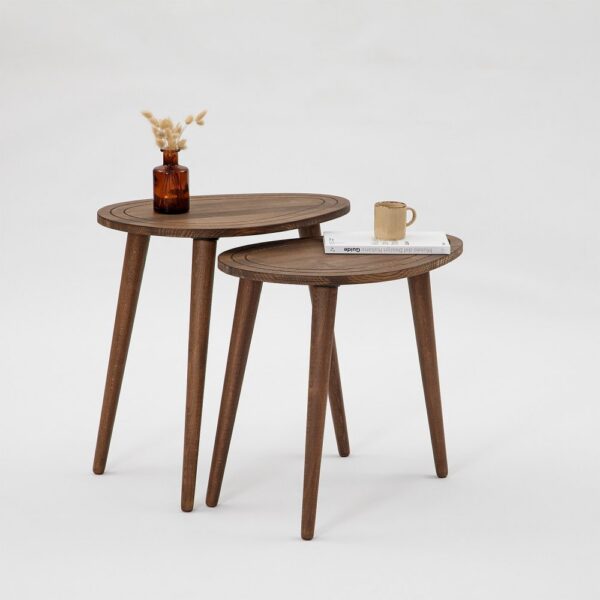 Sada odkladacích stolíkov (2 kusy) Sweet Set - Walnut – Obrázok 4