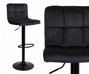 Barová stolička ARAKO II zamatová čierna