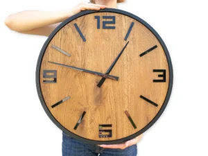 Drevené nástenné hodiny Arabik 50 cm dub prírodný/čierny