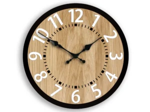 Drevené nástenné hodiny Berlin 33 cm biele/hnedé