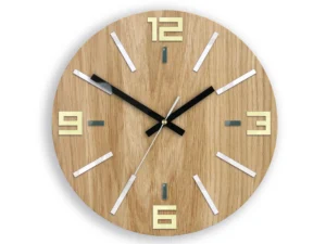 Drevené nástenné hodiny Dexi 33 cm dub prírodný