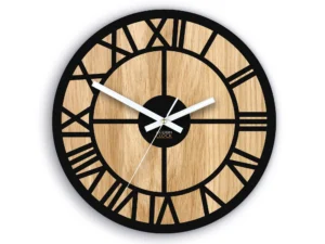 Drevené nástenné hodiny Oslo 33 cm dub prírodný/čierny