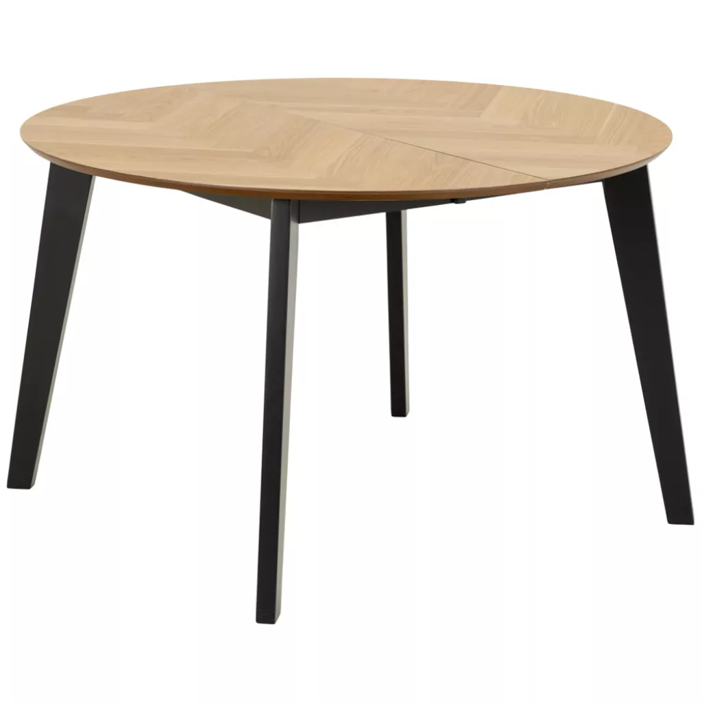 Jedálenský rozkladací stôl Georgetown 120/198 cm z masívu dub prírodný/čierny