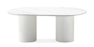 Konferenčný stolík Apulias 120 cm biely/mramor