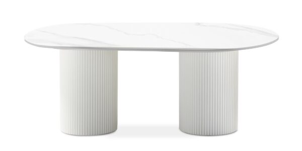 Konferenčný stolík Apulias 120 cm biely/mramor