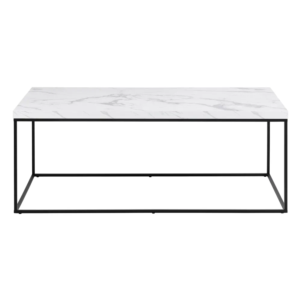 Konferenčný stolík Barossa 110 cm biely mramor/čierny