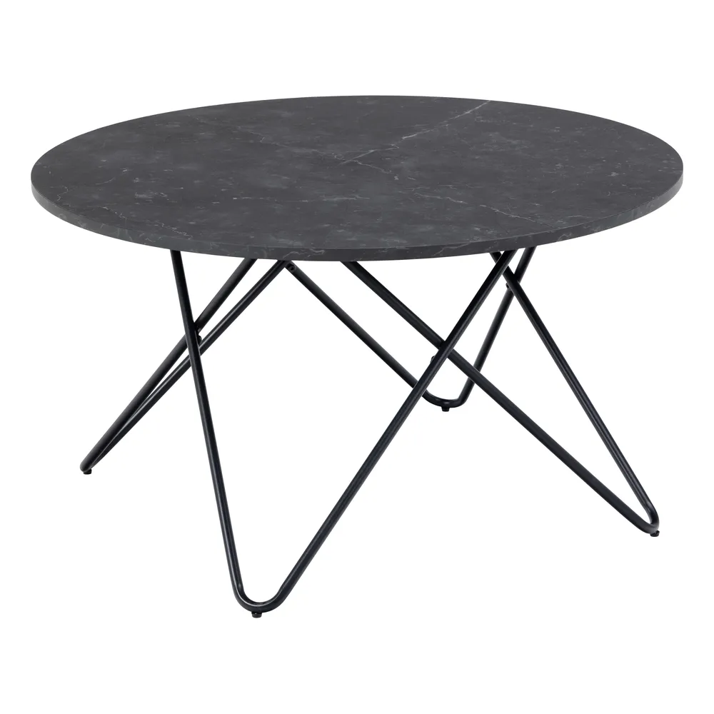 Konferenčný stolík Wyre 80 cm čierny mramor
