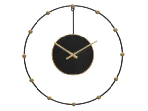 Kovové nástenné hodiny Pearl 61 cm čierne/zlaté
