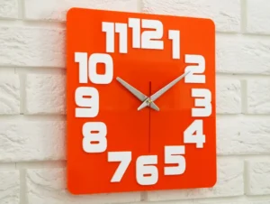 Nástenné hodiny Logic 30 cm biele/oranžové