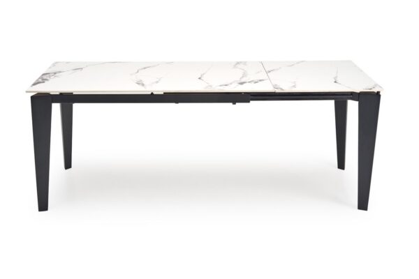 Rozkladací jedálenský stôl Felix 141/201 cm biely mramor/čierny