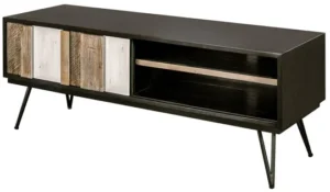 TV stolík Adesso 150 cm z masívu čierny/hnedý