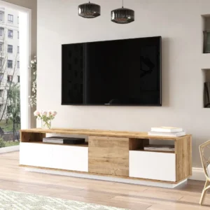 Televízny stolík Houseland Fledro biely/borovica Atlantic