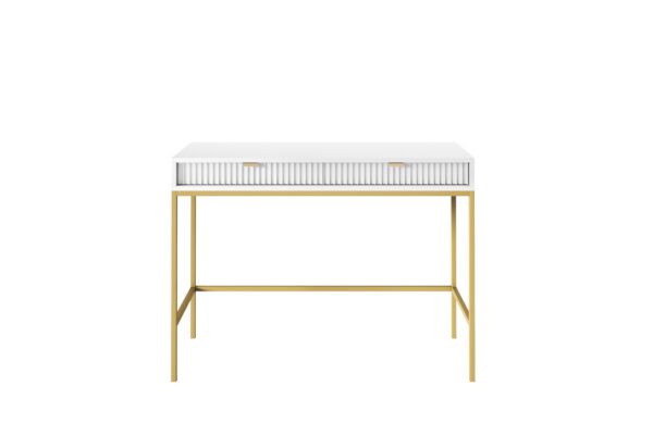 Toaletný stolík Nova 104 cm biely/zlatý