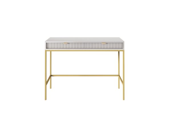 Toaletný stolík Nova 104 cm sivý/zlatý