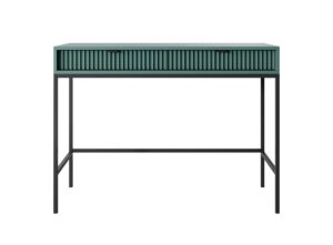 Toaletný stolík Nova 104 cm zelená/čierne úchytky a čierny rám
