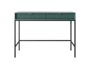 Toaletný stolík Nova 104 cm zelená/zlaté úchytky a čierny rám