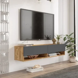 Závesný televízny stolík Houseland Felicia borovica Atlantic/antracitovo sivý