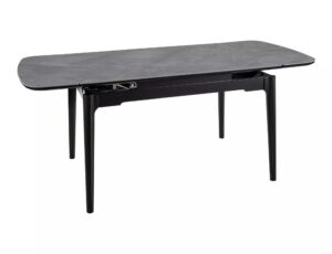 Jedálenský rozkladací stôl Sento 120/180 cm keramika sivý mramor/čierny