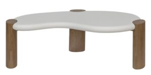 Konferenčný stolík Floe 125 cm biely/orech
