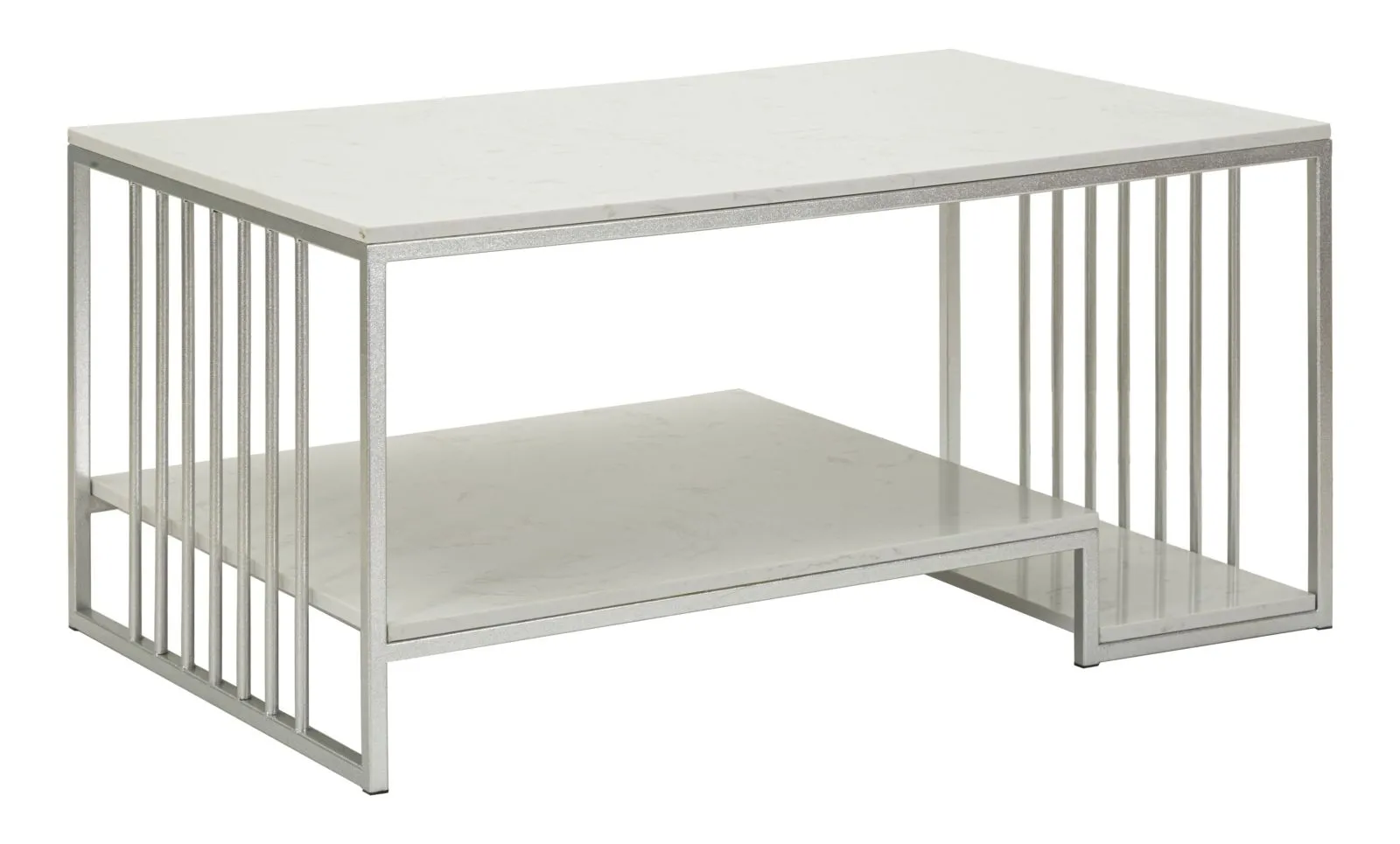 Konferenčný stolík Kayseri 90 cm mramor/strieborný