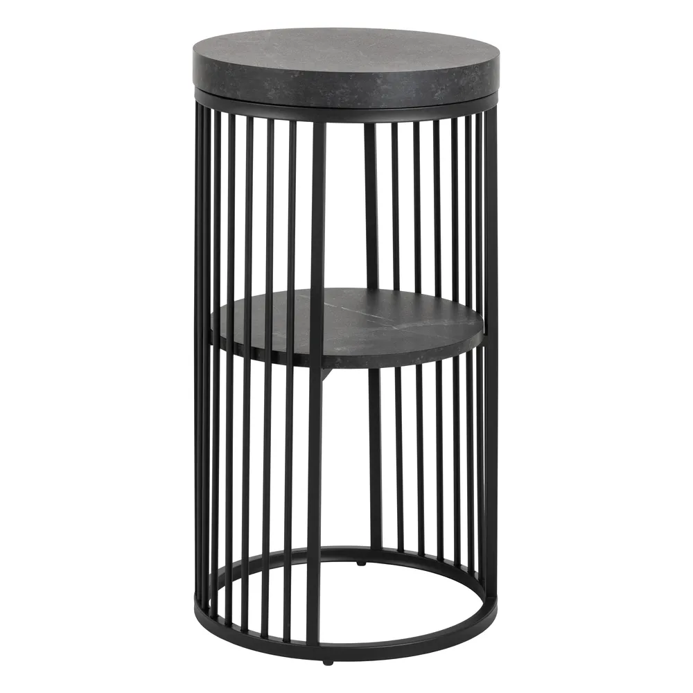 Nočný stolík Strington 35 cm čierny mramor