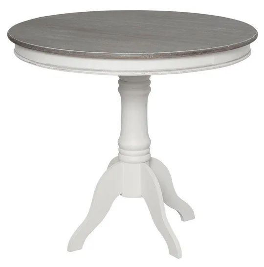 Okrúhly jedálenský stôl Rimini 90 cm z masívu biely/tmavohnedý