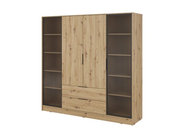 Šatníková skriňa Kelly 4D RD s tyčou 206 cm dub artisan