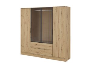 Šatníková skriňa Kelly 4D RM s tyčou 206 cm dub artisan