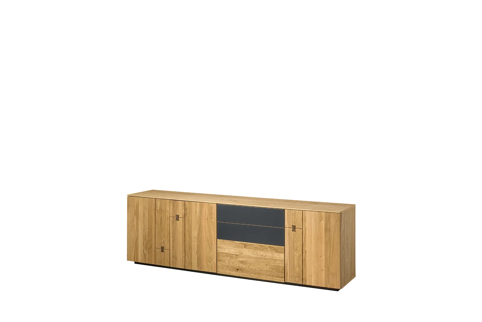 TV stolek Minura 25 195 cm z masivu dub přírodní/grafit