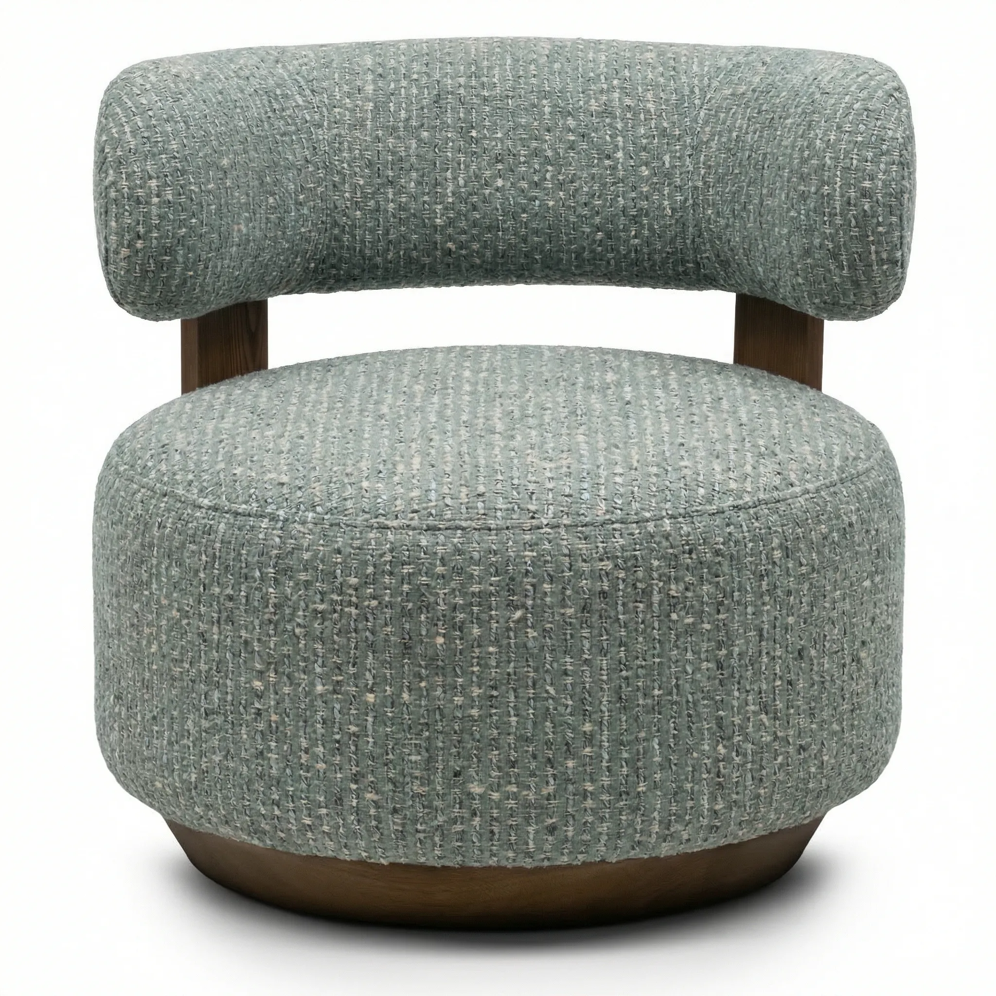 Designové křeslo Dolce modro-béžové/ořech