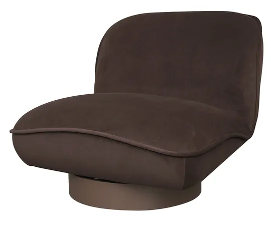 Designové křeslo Nua velur hnědé
