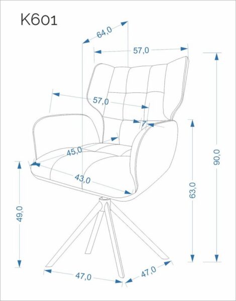 Otočné jedálenské kreslo K601 Halmar – Obrázok 3