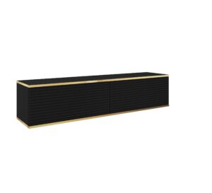 Závesný televízny stolík Oro MDF 135 cm čierny/zlatý