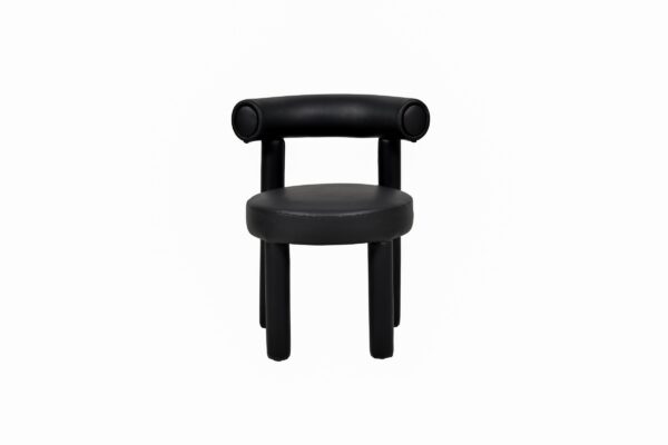 Designová jídelní židle Leith umělá kůže černá
