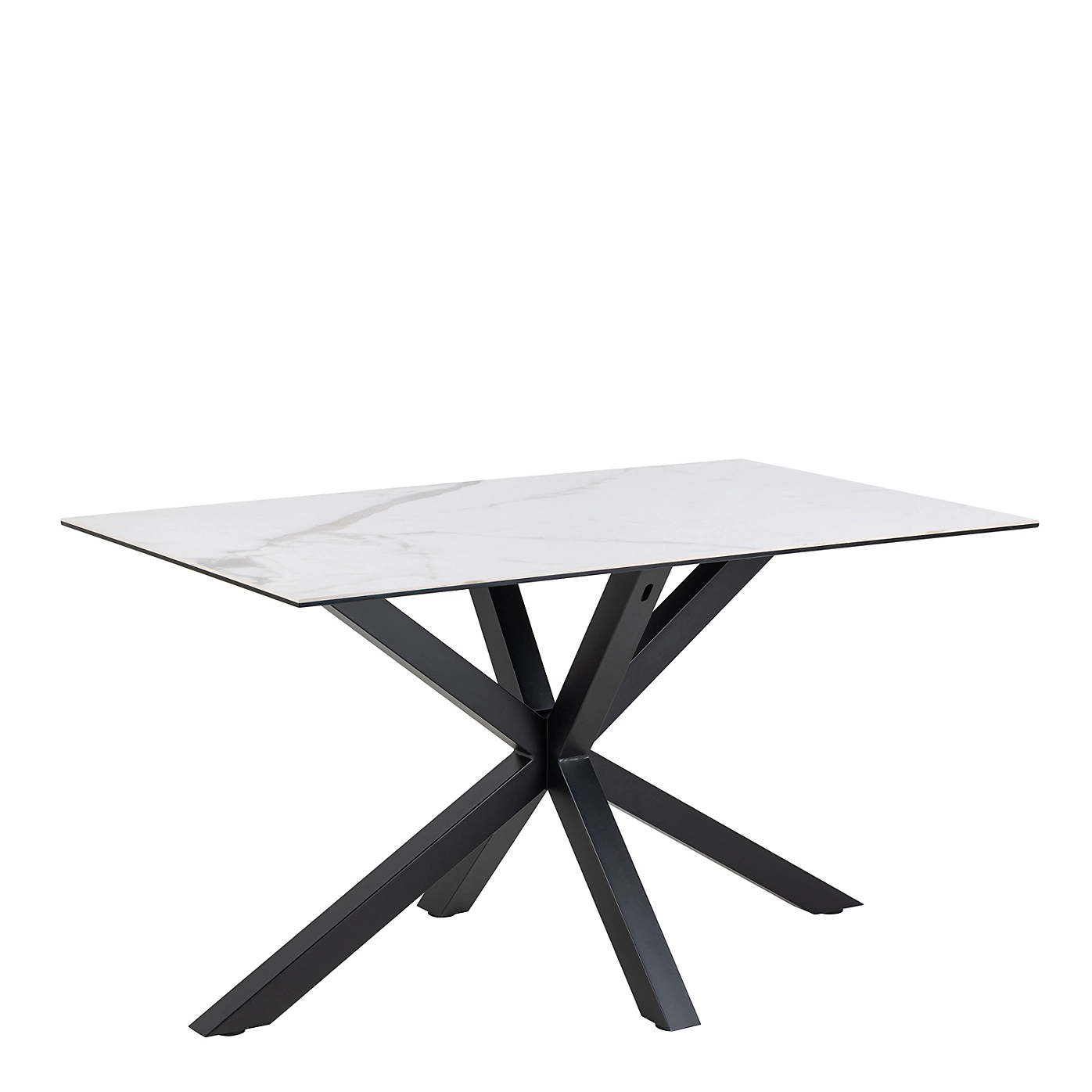 Jedálenský stôl Heaven 135 cm biely mramor/čierny