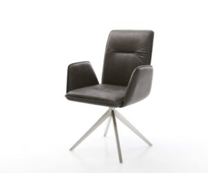Otočná jedálenská stolička Vinja-Flex mikrovlákno antracitová vintage