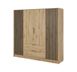 Šatníková skriňa Nelly 206 cm dub artisan/čierna