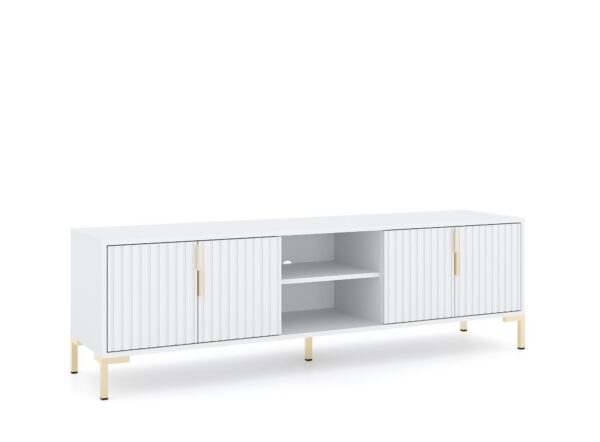 TV stolík Flinn 165 cm biely/zlatý