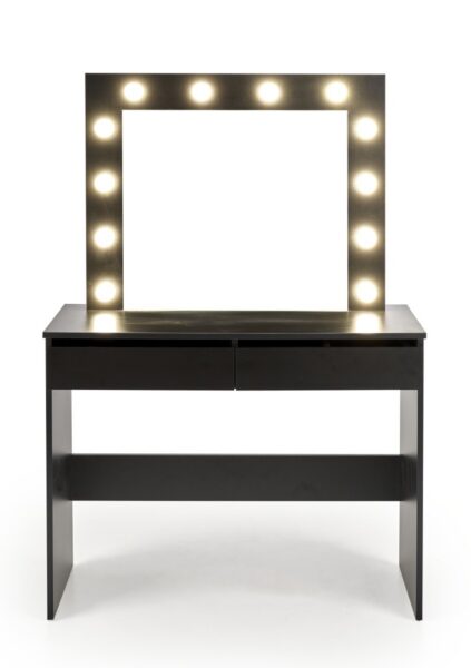 Toaletný stolík HOLLYWOOD s LED osvetlením 94 cm čierny