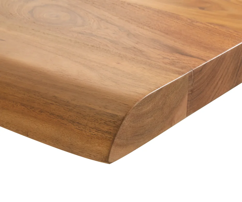 Jedálenský stôl Edge 300x100 cm XL akácia prírodná nerezová oceľ – Obrázok 4