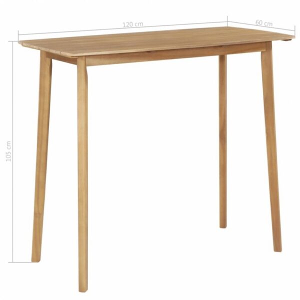 Barový stôl 120x60 cm z akáciového dreva – Obrázok 4