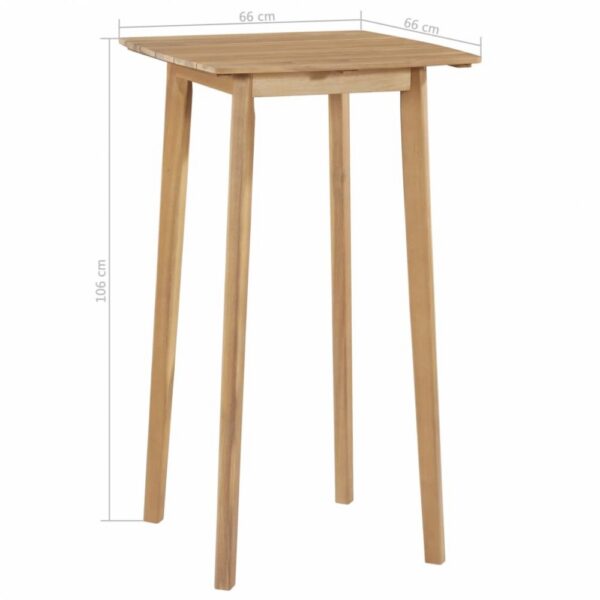 Barový stôl 60x60 cm z akáciového dreva – Obrázok 4