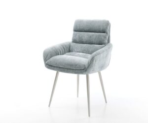 Jedálenská stolička Abelia-Flex s opierkami chenille pastelovo modrá 4